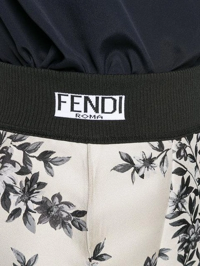 Shop Fendi Tailored Printed Trousers - Neutrals