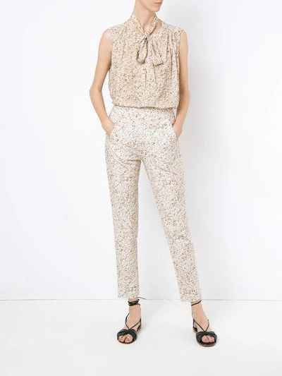Shop Andrea Marques Printed Skinny Trousers In Est Conchas