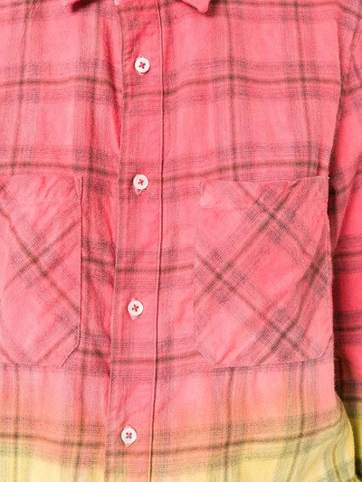 Shop Amiri Tie Dye Plaid Shirt In Pink