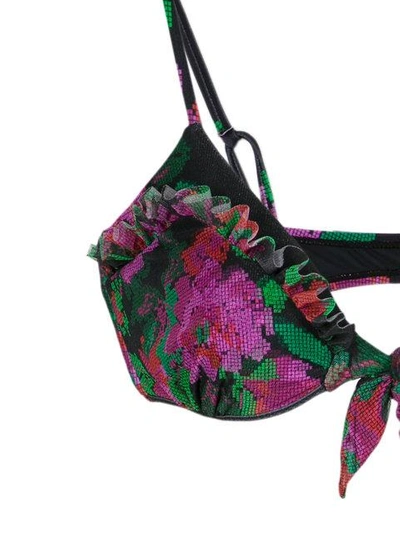 Shop Amir Slama Floral Print Bikini Set - Preto