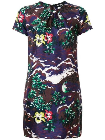 Shop Dsquared2 Short Printed Dress In Purple