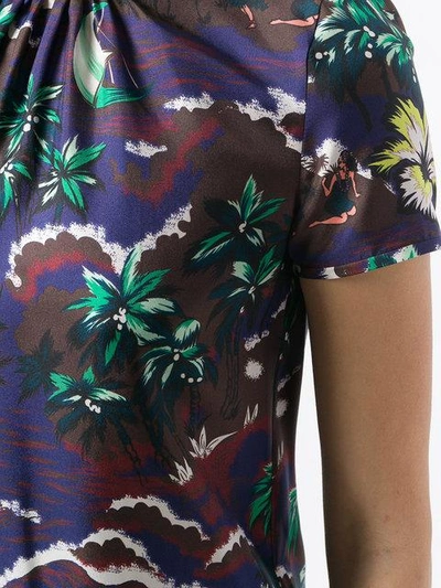 Dsquared2 Short Printed Dress In Purple