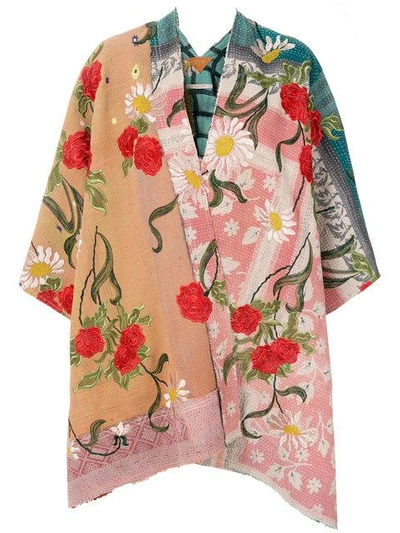 Shop Ermanno Gallamini Floral Print Kimono Jacket - Multicolour