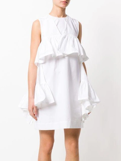 Shop Msgm Ruffled Mini Dress - White