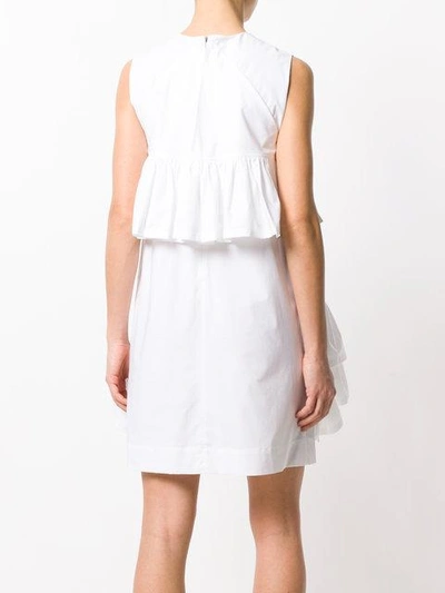 Shop Msgm Ruffled Mini Dress - White