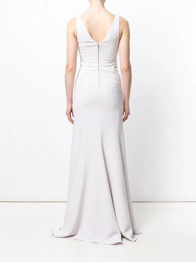 Shop Antonio Berardi Fitted Bodice Flared Gown In 690 Open Pink