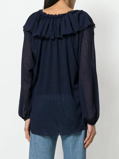 Shop See By Chloé Bell Sleeve Blouse - Blue