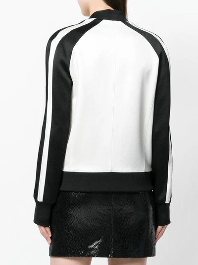 Shop Balmain Double Breasted Bomber Jacket - White