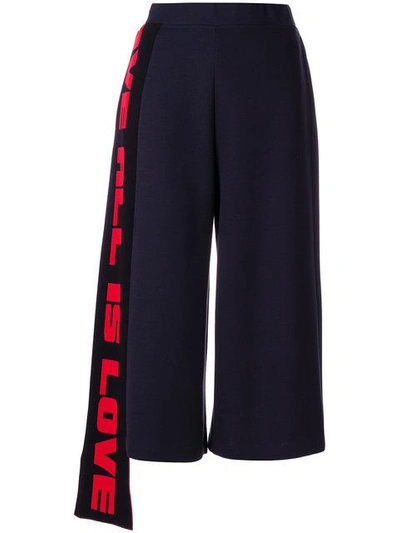 Shop Stella Mccartney Cropped Flared Trousers In Blue