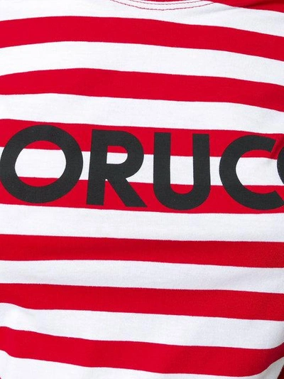 Shop Fiorucci Striped Logo T-shirt In White