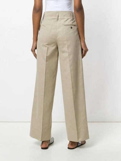 Shop Alberto Biani Flared Tailored Trousers - Nude & Neutrals