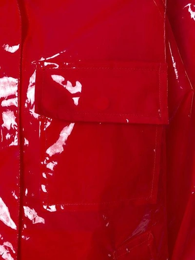 Shop Aspesi Translucent Rain Jacket In Red