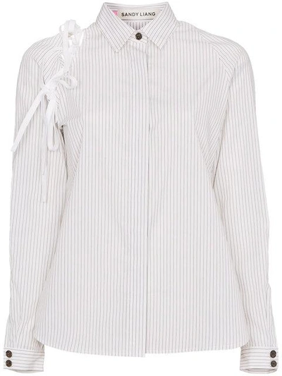 Shop Sandy Liang Lena Cotton Shirt In White
