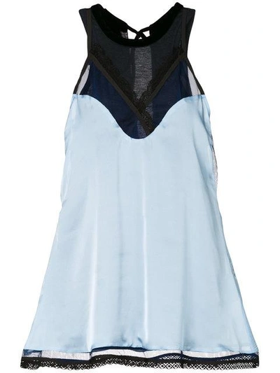 Shop Sacai Camisole Layer Blouse In Blue