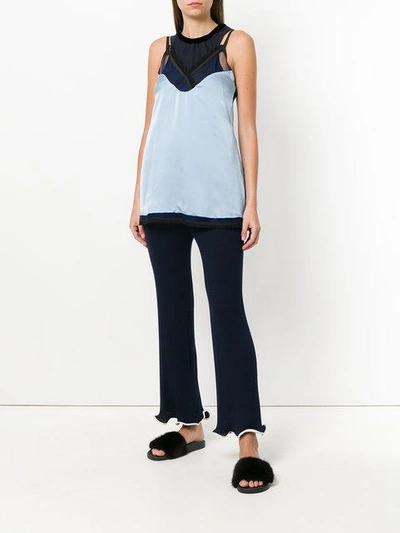 Shop Sacai Camisole Layer Blouse In Blue