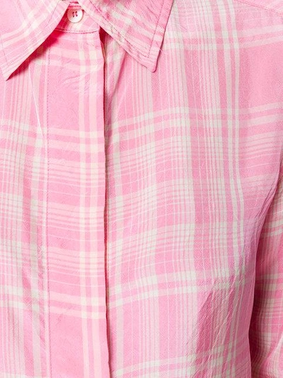 Shop Victoria Beckham Checked Shirt In Pink