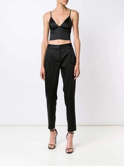 Shop Alexander Wang T T By Alexander Wang Cropped Trousers - Black