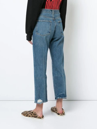 Shop Proenza Schouler Pswl Cropped Flare Jeans In Blue