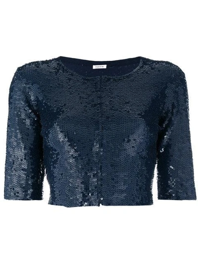 Shop P.a.r.o.s.h Go Full Sequinned Jacket In Blue