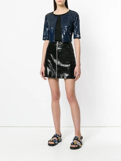 Shop P.a.r.o.s.h. Go Full Sequinned Jacket In Blue