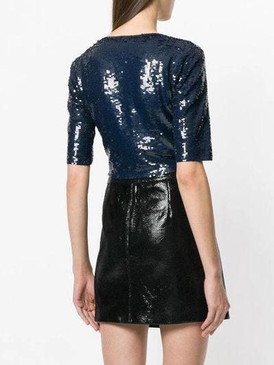 Shop P.a.r.o.s.h Go Full Sequinned Jacket In Blue