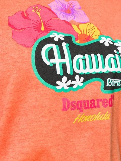 Shop Dsquared2 Hawaii Print T-shirt In Yellow