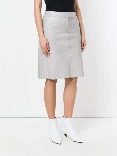 Shop Vanderwilt Straight Over-the-knee Skirt In Grey