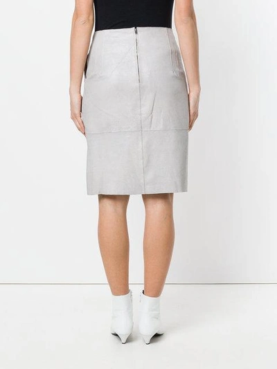 Shop Vanderwilt Straight Over-the-knee Skirt In Grey