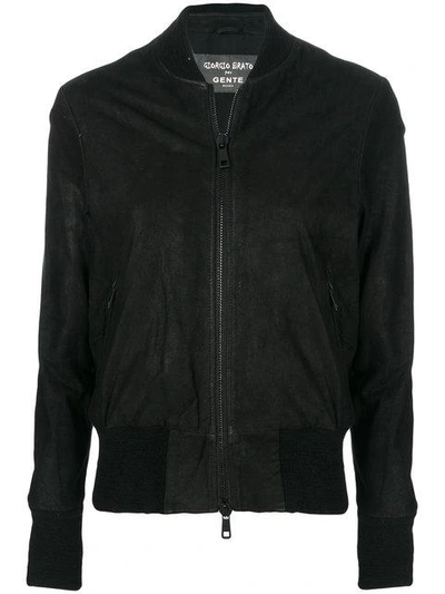 Shop Giorgio Brato Slim Fit Bomber In Black