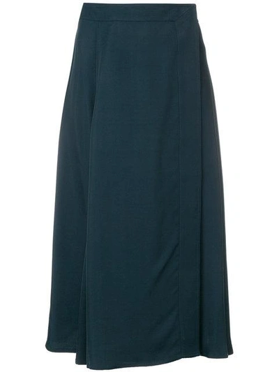 Shop Lemaire A-line Midi Skirt - Blue