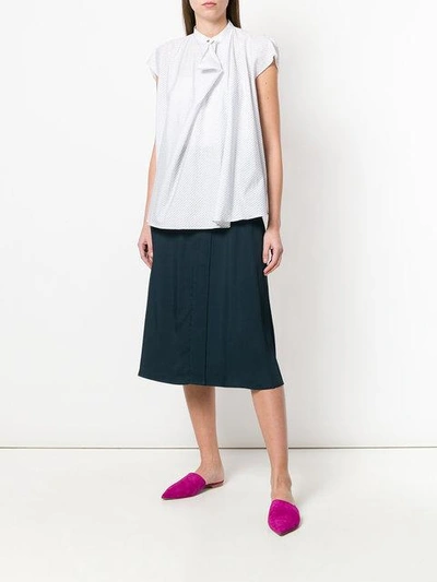 Shop Lemaire A-line Midi Skirt - Blue