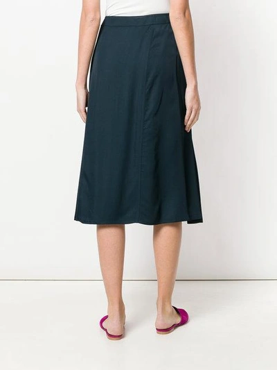 Shop Lemaire A-line Midi Skirt - Blue