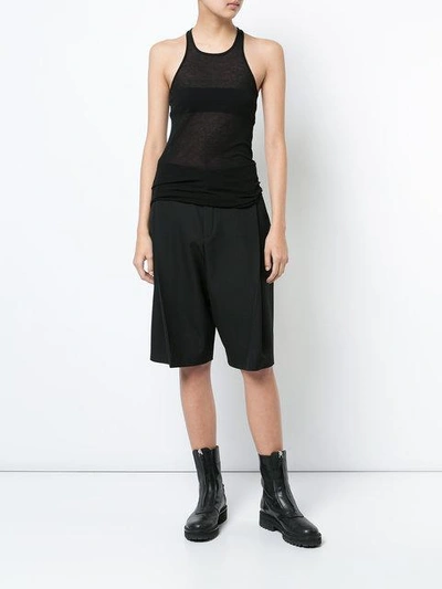 Shop Rick Owens Curved Hem Tank Top In Black