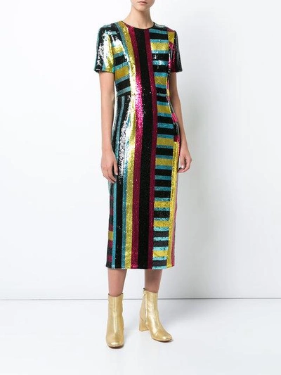 Shop Diane Von Furstenberg Short-sleeve Sequin Dress In Multicolour