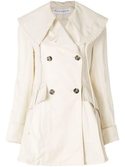 Shop Jw Anderson Double Breasted Coat In Neutrals