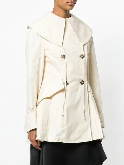 Shop Jw Anderson Double Breasted Coat In Neutrals