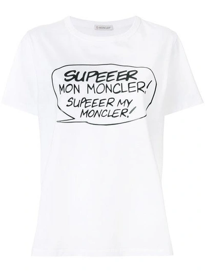 Shop Moncler Speech Bubble T-shirt In White