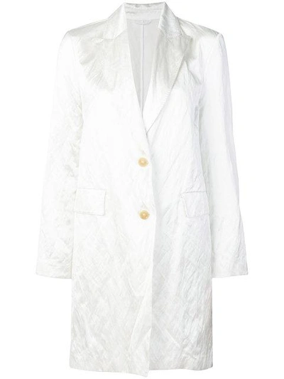 Shop Ermanno Scervino Creased Coat - White