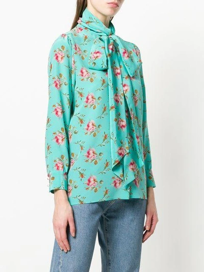 Shop Gucci Rose Print Silk Shirt