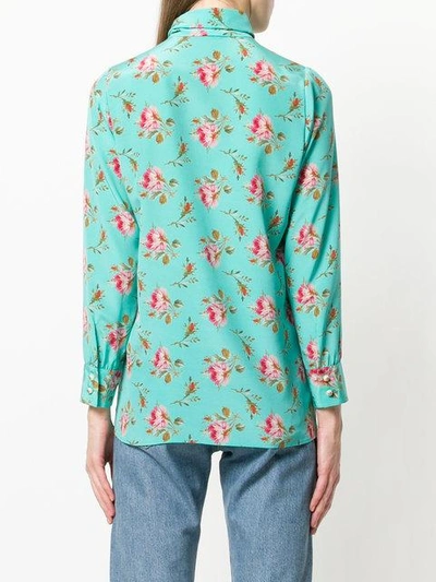 Shop Gucci Rose Print Silk Shirt