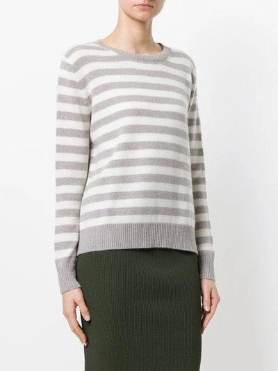 Shop Allude Striped Jumper - Grey