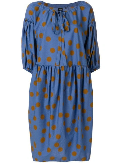 Shop Aspesi Polka Dot Dress - Blue