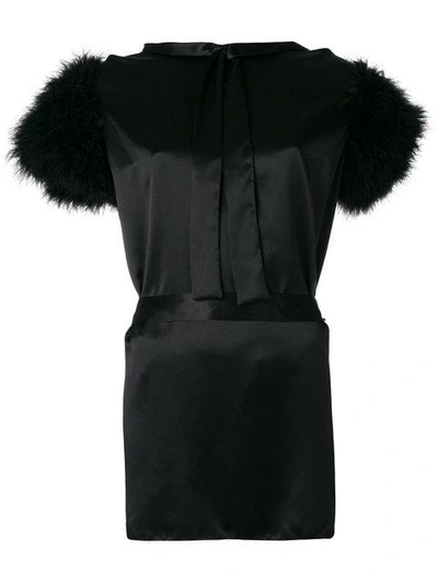 Shop Maguy De Chadirac Fur Detail Blouse - Black