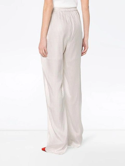 Shop Stella Mccartney Silk High Waisted Trousers In White