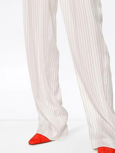 Shop Stella Mccartney Silk High Waisted Trousers In White