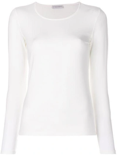 Shop Le Tricot Perugia Long Sleeved Sweatshirt In White
