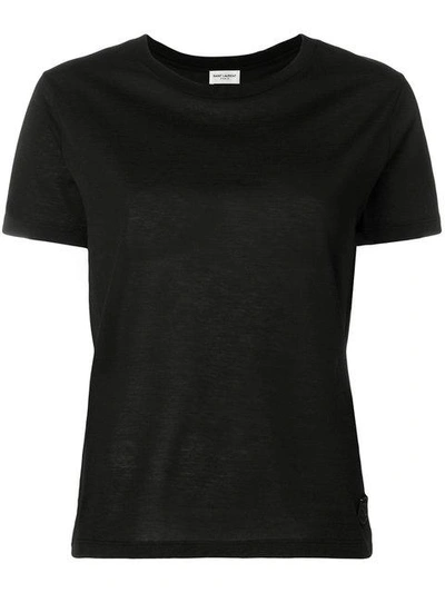 Shop Saint Laurent Logo Crest Patch T-shirt - Black