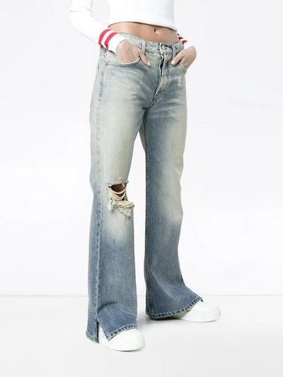 Shop Adaptation Flared Jeans With Rip Detail In Blue