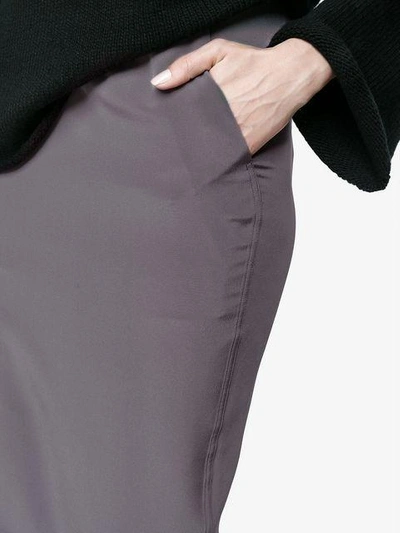 Shop Rick Owens Silk Column Skirt In Grey
