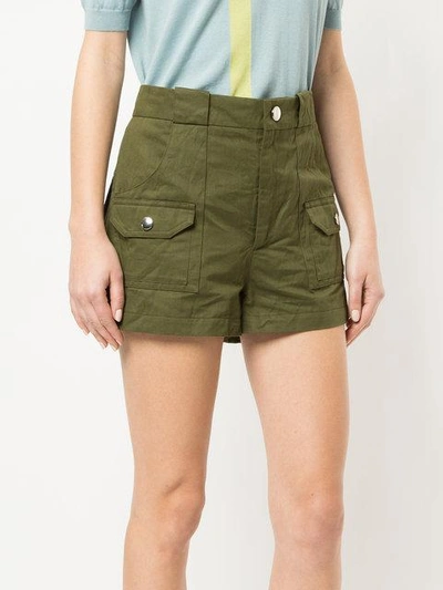 Shop Marni Short Cargo Shorts In Green